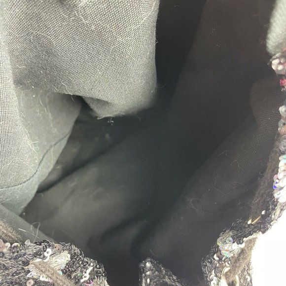 Victoria Secret PINK Backpack Silver Black Leopard Print Sequin Handbag - Picture 7 of 9